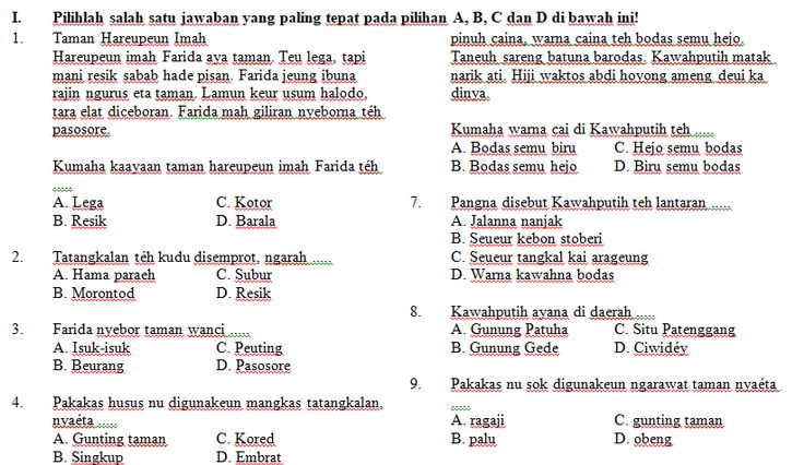 15 Bocoran Soal Bahasa Sunda Kelas 4 SD Semester 1 yang Sering Keluar Saat Ujian Akhir