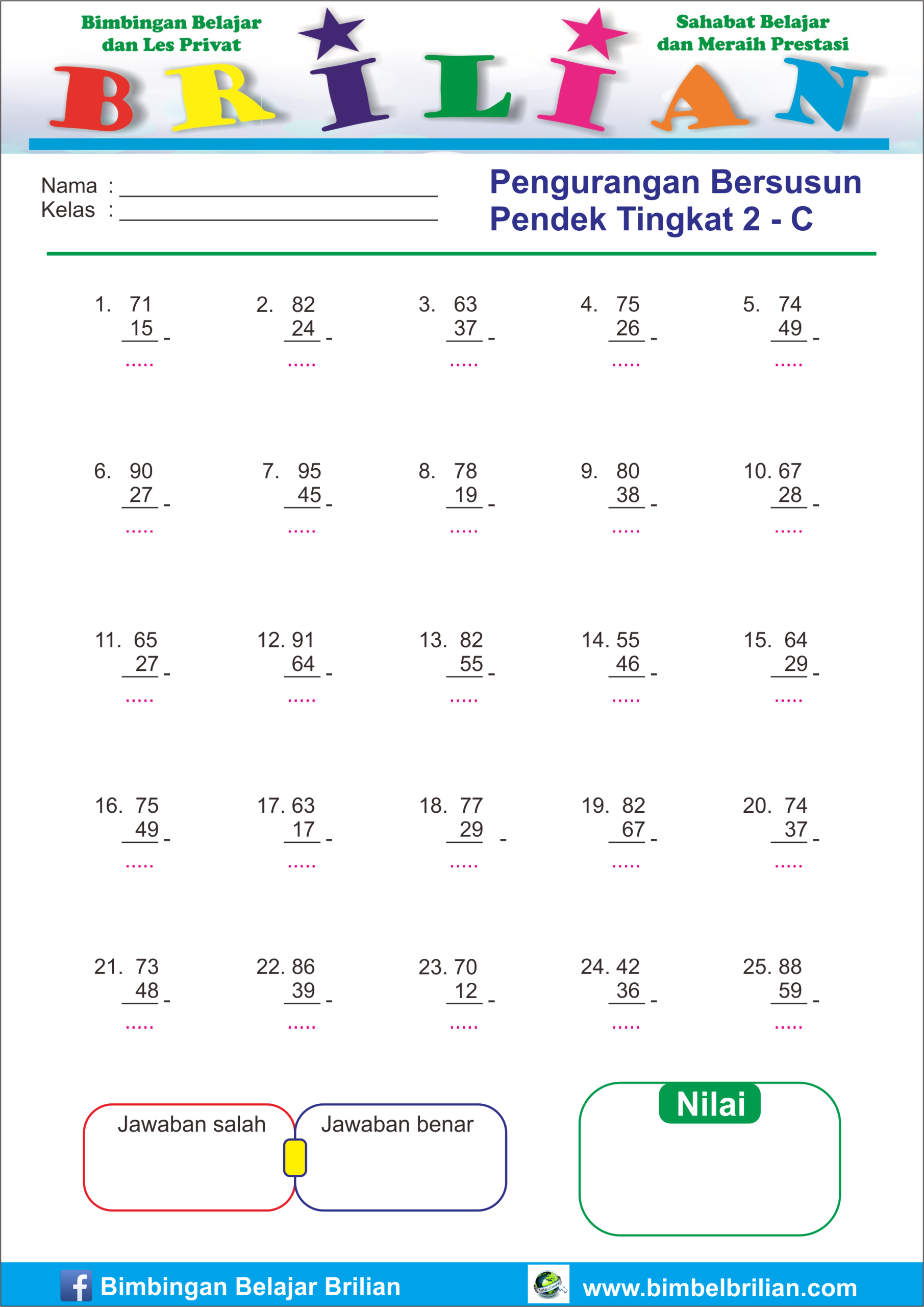 40 Bocoran Soal Pengurangan Kelas 1 Semester 2 yang Sering Keluar Saat Ujian Akhir 2026