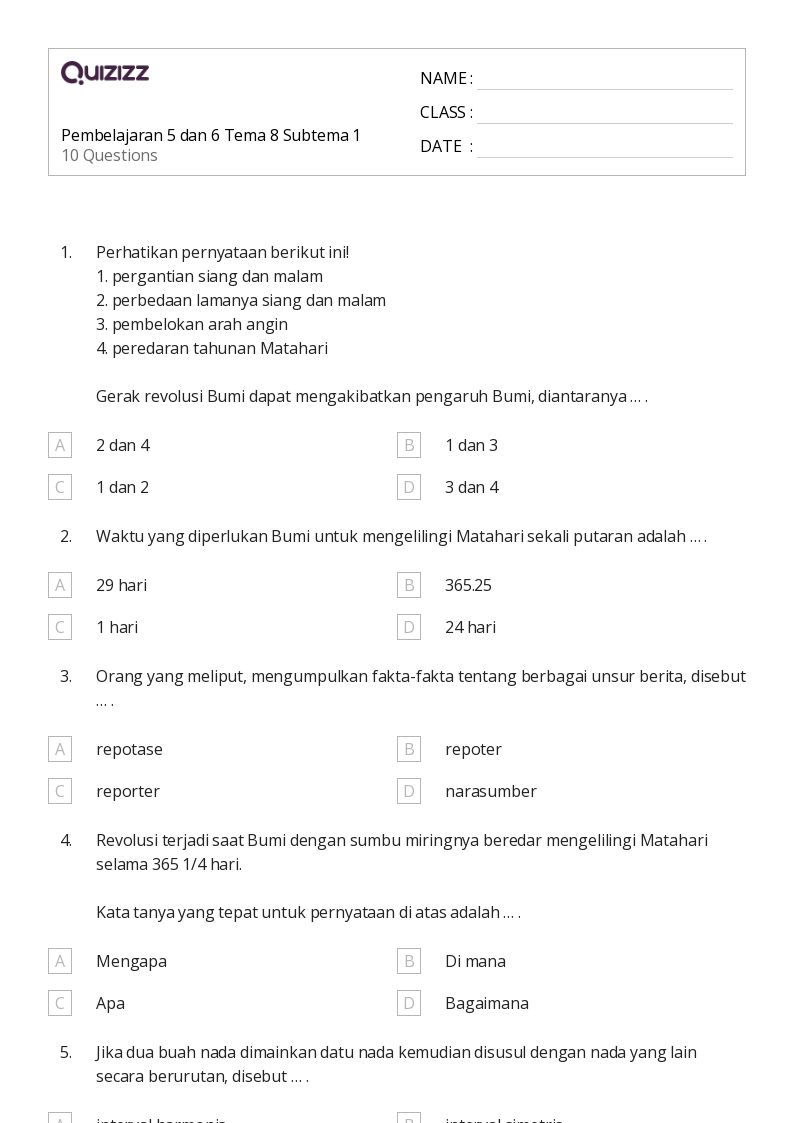 5 Rahasia Latihan Soal Tematik Kelas 6 Tema 8 Subtema 1 Agar Anak Makin Cerdas di 2026
