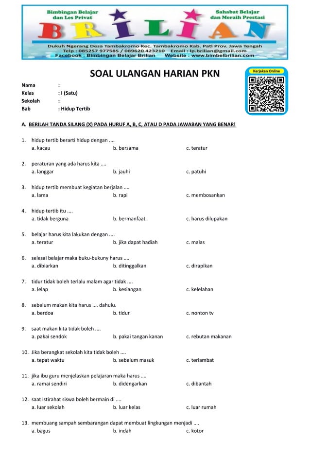 Menyongsong Ujian PKn Kelas 1 SD Semester 2 Panduan Lengkap dengan Contoh Soal Interaktif