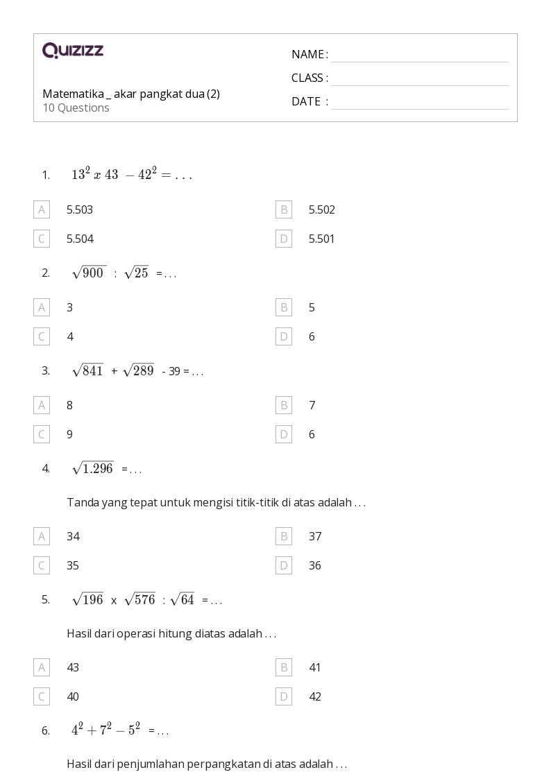 7 Rahasia Cepat Belajar Matematika Lewat Soal Akar Pangkat 2 Kelas 4 SD PDF Terbaru 2026