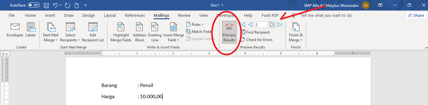 JM World Cara Format Angka Rupiah Mail Merge Ms Word Ms Excel
