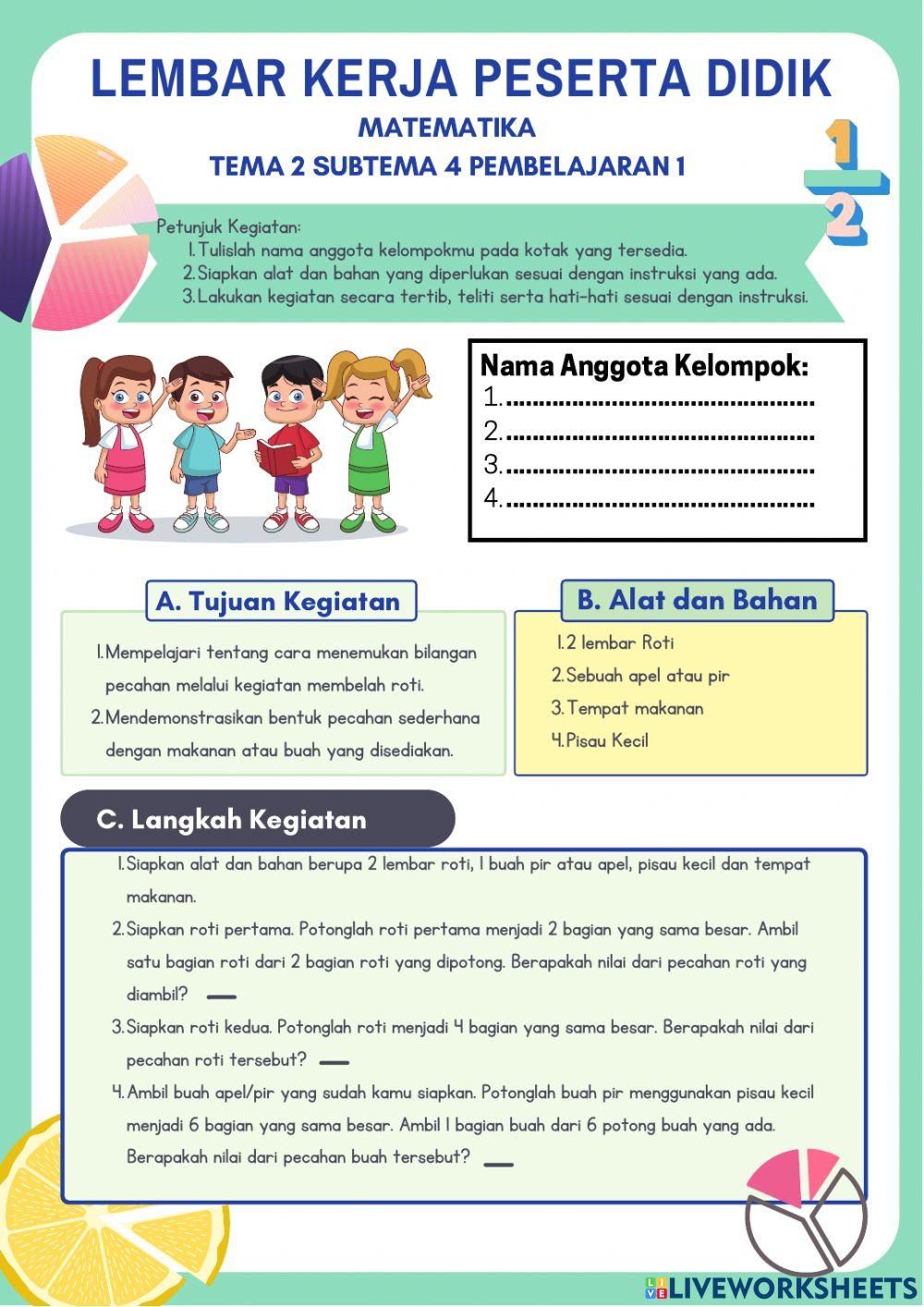 Asah Kemampuan Si Kecil Latihan Soal Kelas 1 Tema 3 Subtema 4 yang