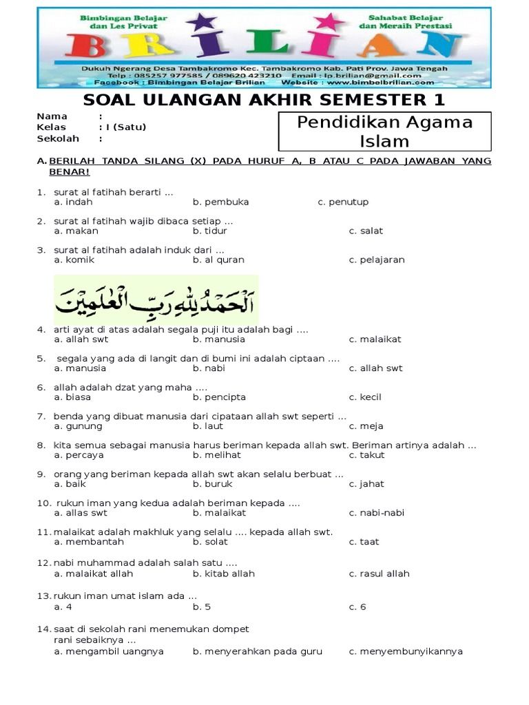 5 Fakta Mengejutkan Contoh Soal Keagamaan Tingkat SD Kelas 4 yang Selama Ini Salah