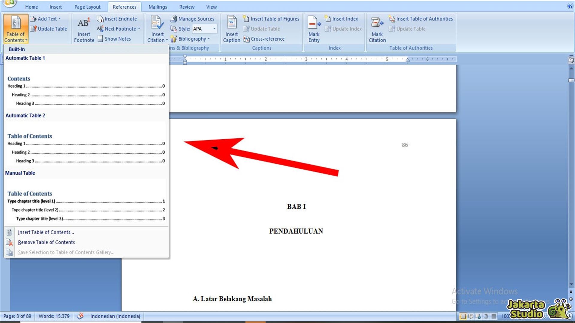 5 Trik Rahasia Cara Membuat Daftar Isi di Word 2007 Agar Skripsi Cepat Selesai