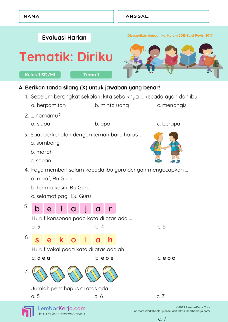 7 Contoh Soal Kelas 1 Tema 4 Siap Cetak yang Wajib Orang Tua Tahu Sebelum Terlambat