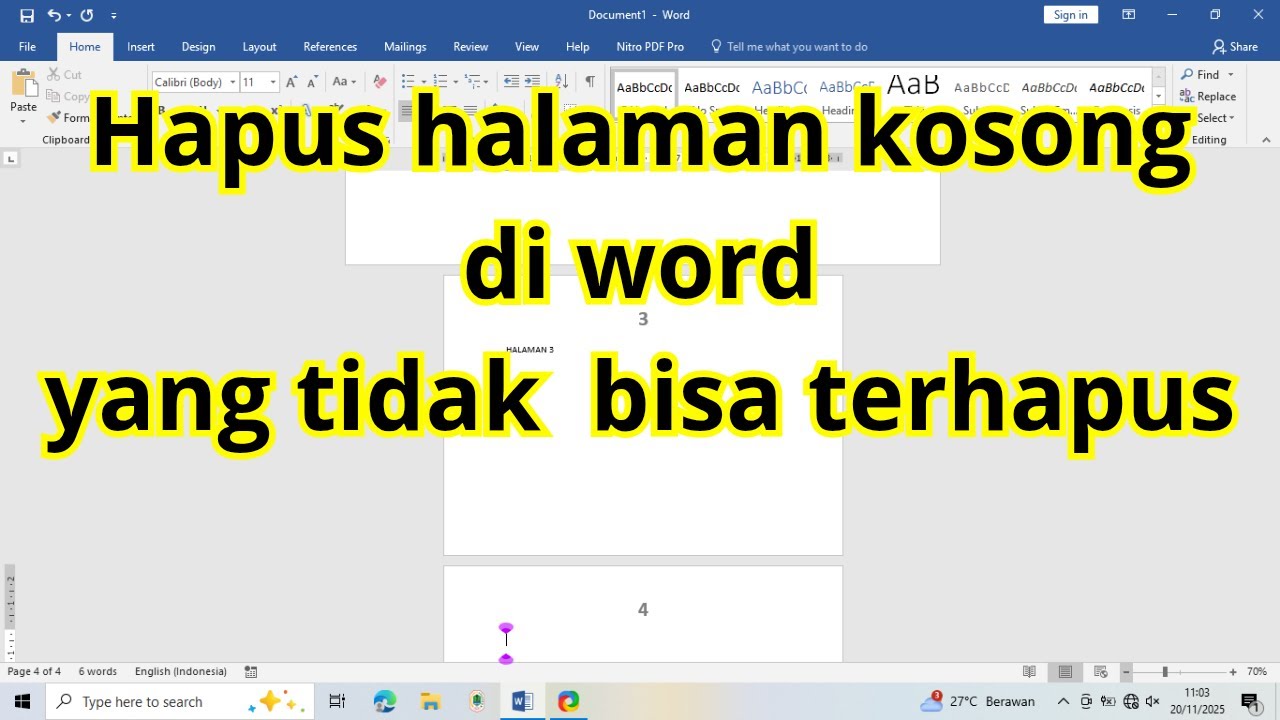Cara menghapus halaman kosong di word yang tidak bisa dihapus Ampuh
