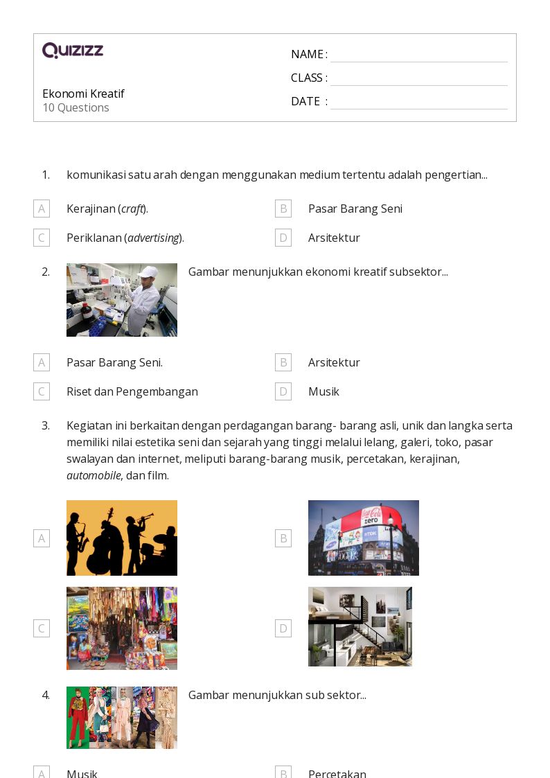 50 lembar kerja Ekonomi untuk Kelas 3 di Quizizz Gratis Dapat Dicetak 50 lembar kerja Ekonomi untuk Kelas 3 di Quizizz Gratis Dapat Dicetak