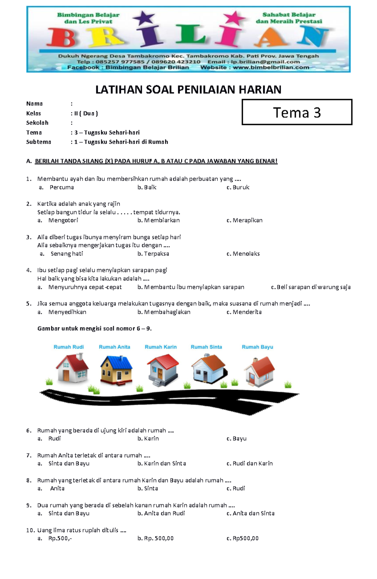 15 Latihan Soal Soal Kelas 2 Tema 3 Tugasku Sehari-hari yang Wajib Dikuasai Siswa di 2026