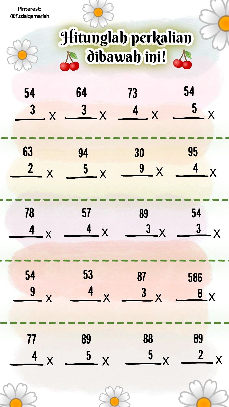 Latihan Matematika Menghitung Perkalian Satu Angka Perkalian kelas 3 Latihan Matematika Menghitung Perkalian Satu Angka Perkalian kelas 3