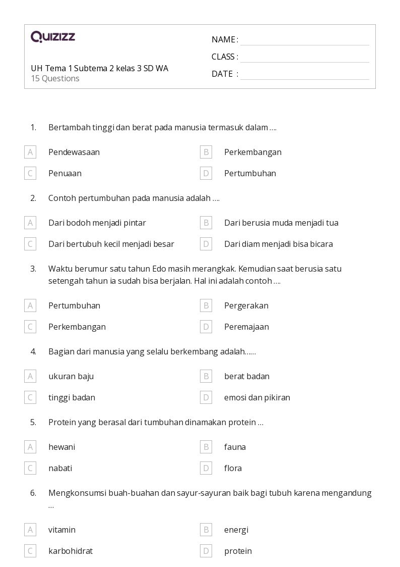Rahasia Meningkatkan Nilai dengan 7 Latihan Soal Tema 1 Subtema 2 Kelas 3 SD Terbukti Ampuh