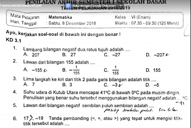 Terbukti 5 Cara Download Soal UAS Matematika Kelas 4 Semester 1 Kurikulum 2013 Ujian