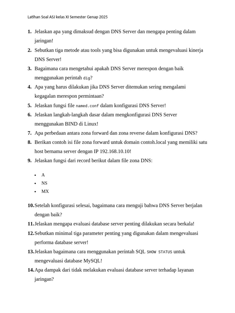 Latihan Soal ASJ Kelas XI Semester Genap 2025 PDF Latihan Soal ASJ Kelas XI Semester Genap 2025 PDF