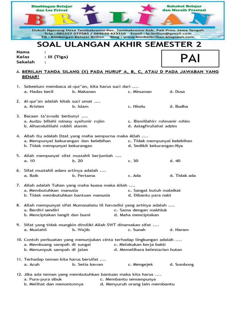 20 Contoh Soal OMI IPAS SD Kelas 3 Semester 2 – download soal uas sd kelas 3 semester 2