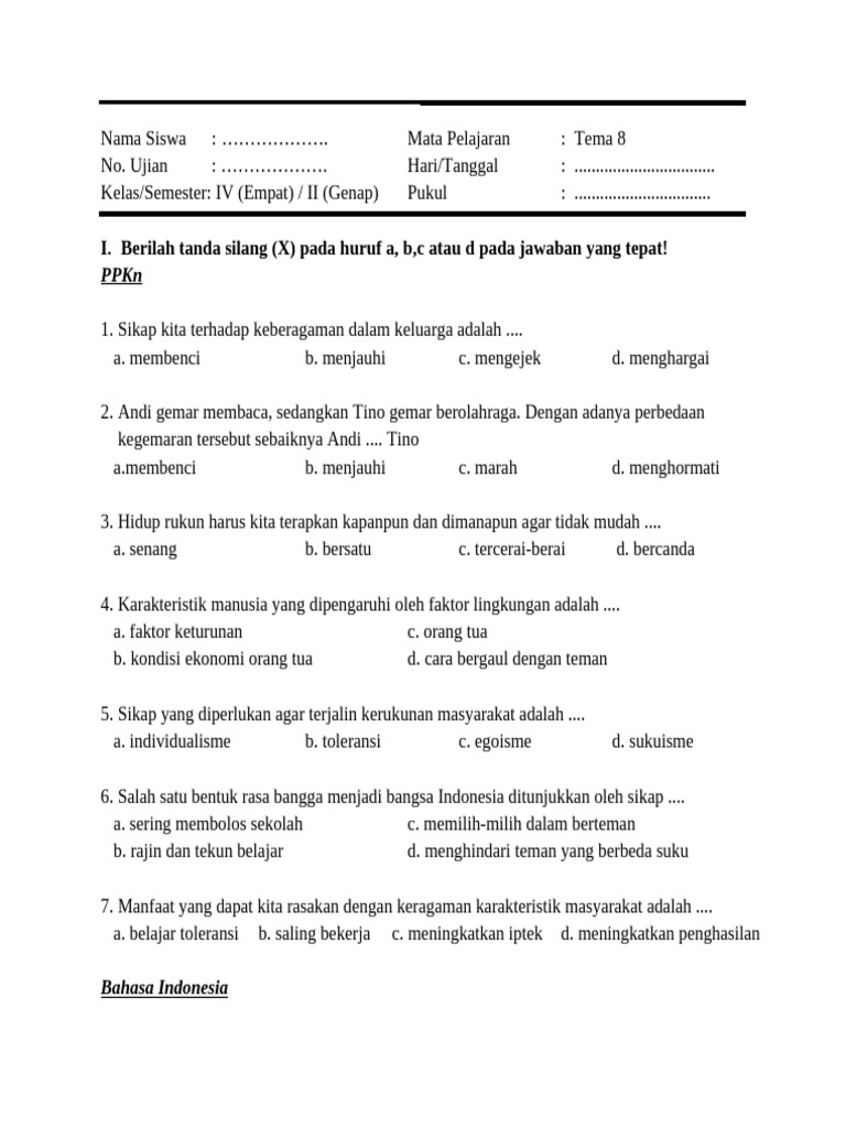 Wajib Tahu! Link Download Soal UAS Kelas 4 Tema 8 Terbaru Agar Nilai Siswa Melejit